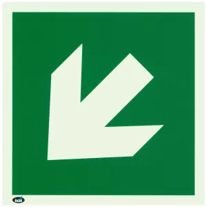 Nödskylt Diagonal Riktningspil 200X200Mm