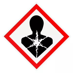 Faropiktogram Häslofarligt Dekal 100X100Mm