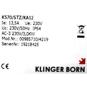 Brytare On/Off 230V Ka12 13,5A