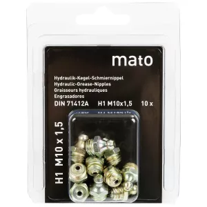 Smörjnippel Rak M10X1,5 10St