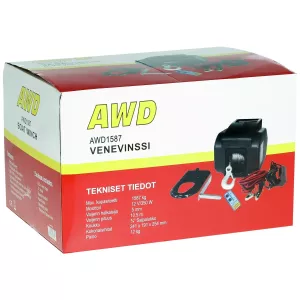 Båtvinsch 12V / 350W 1587Kg Fjärrkontroll