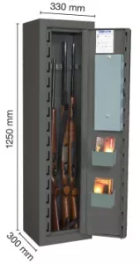 Vapenskåp För 5 Vapen 330 X 300 X 1250 HL5 Basic
