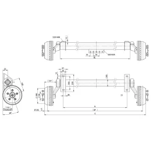 Axel Med Broms 1350Kg A1350 5X112 W205Rs