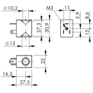 Solenoid 230V 8Va Alc 22Mm