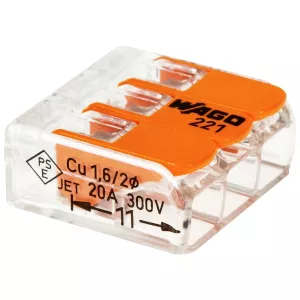 Kopplingsklämma Wago 221 3-Pol 5St