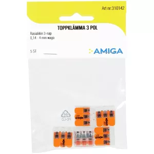 Kopplingsklämma Wago 221 3-Pol 5St