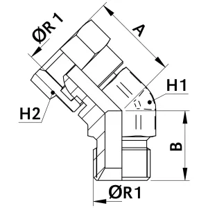Vinkelkoppling Bsp 1/4 45 Inv-Utv