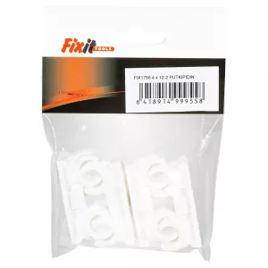 Rörklämma 2-Delar Vit 10Mm 4 St