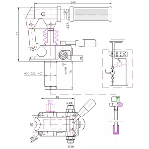 Hydraulisk Handpump 25 Dubbelverkande