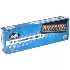 Krafthylssats 1/2" Torx 9-St T30-T80