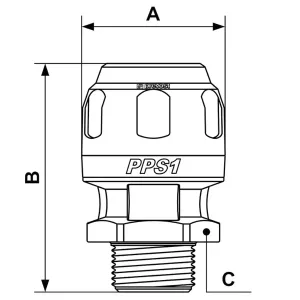 Standardkoppling 16Mm-1/2 Bsp Utv Pps1