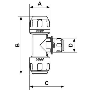 T- Skarvkoppling 32- Skarv16Mm Reducerande Pps1