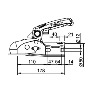 Kulkoppling 2700Kg Ak270 50Mm Rund