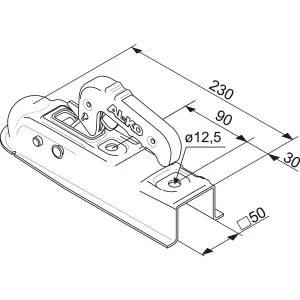 Kulkoppling 750Kg Ak7 Plus 50Mm Fyrkant