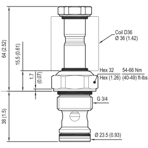 Patronventil 2/2 No 70L 350Br Od150617A000000