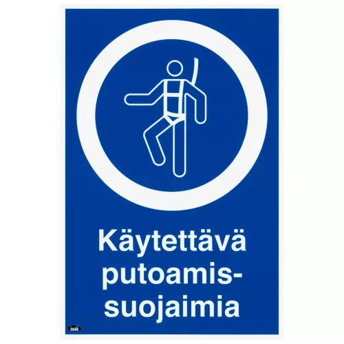 Skylt Käytettävä Putoamissuojaimia 200X300