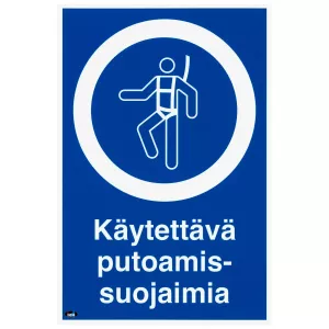 Skylt Käytettävä Putoamissuojaimia 200X300