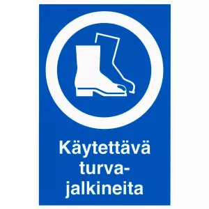 Skylt Käytettävä Turvajalkineita