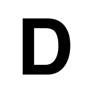 Klistermärke Bokstav D 100Mm