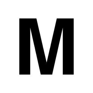 Klistermärke Bokstav M 100Mm