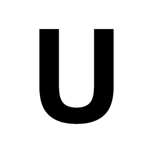 Klistermärke Bokstav U 100Mm