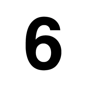 Klistermärke Nummer 6 100Mm
