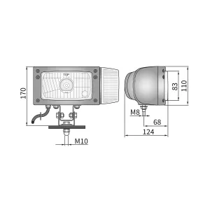 Strålkastare Höger H4 110X254Mm