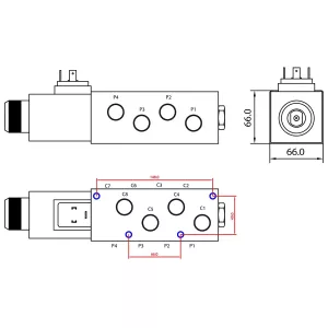 Riktningsventil 12/2 1/2 12V 80L 300Bar