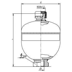 Membranackumulator 0.5L Förladdad 25Bar G1/2