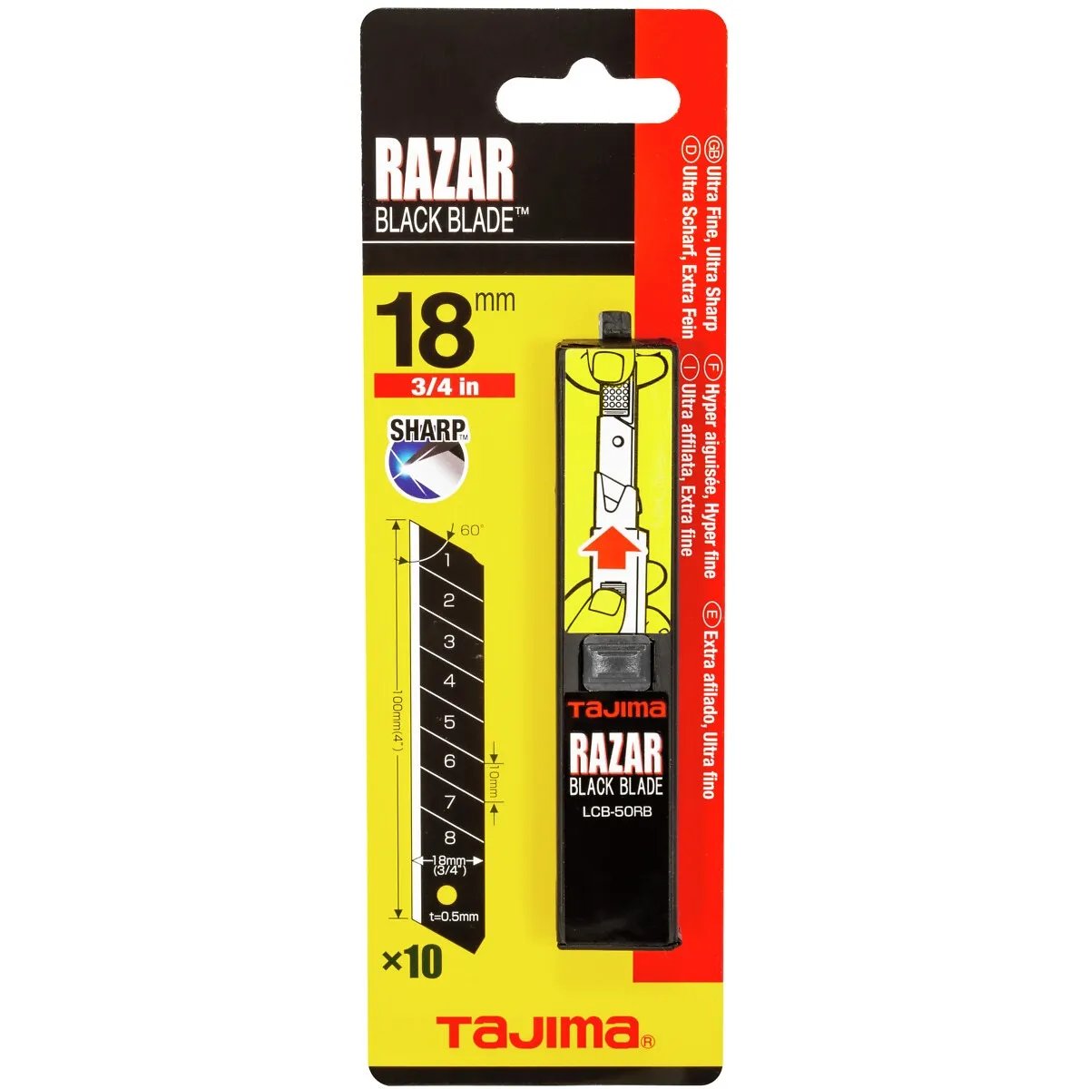 Brytblad 18Mm 10St Razar Black Lcb-50Rb