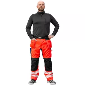 Byxor Stretch Med Spikfickor 3Xl Triton Fl.Röd/Sva