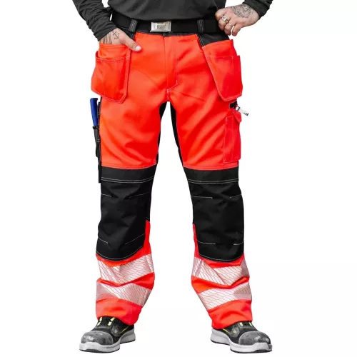 Byxor Stretch Med Spikfickor M Triton Fl.Röd/Svart
