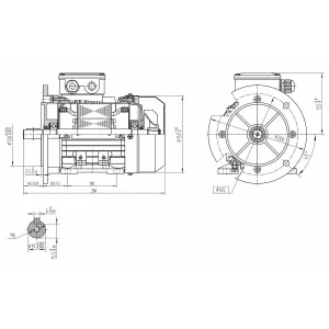 Elmotor 400V 0,75Kw 1380Rpm B35