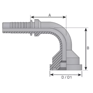 Presskoppling Fläns Sae-6000Psi 47.6Mm-1 90