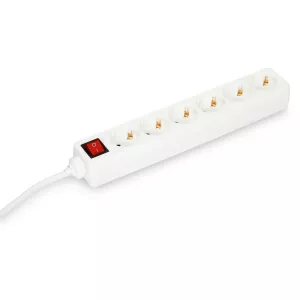 Grenuttag 6-Vägs 3M Vit Med Strömbrytare