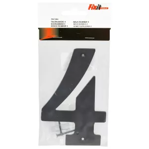 Husnummer Fyra 150Mm Mässing/Svart