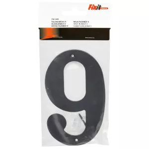 Husnummer Nio 150Mm Mässing/Svart