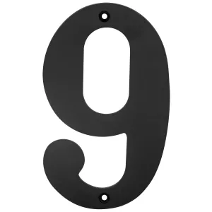 Husnummer Nio 150Mm Mässing/Svart