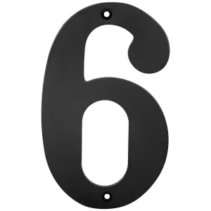 Husnummer Sex 150Mm Mässing/Svart