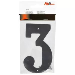 Husnummer Tre 150Mm Mässing/Svart