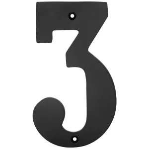 Husnummer Tre 150Mm Mässing/Svart