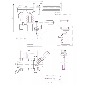Hydraulisk Handpump 45 Dubbelverkande