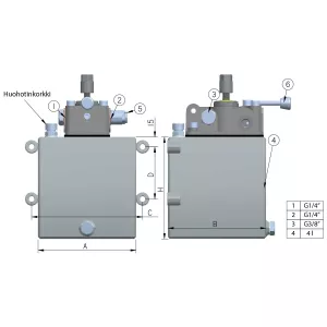 Hydraulpump Borrdriven 45 2-Verkande