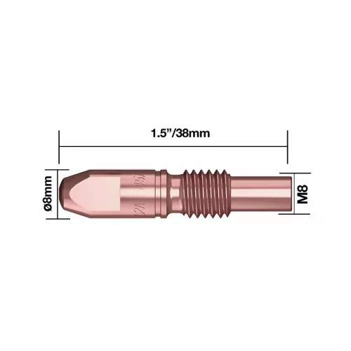 Kontaktrör M8 1,0Mm/38Mm Crzr 5St Parweld