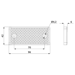 Reflex 96X42Mm Röd Monteringshål 10St