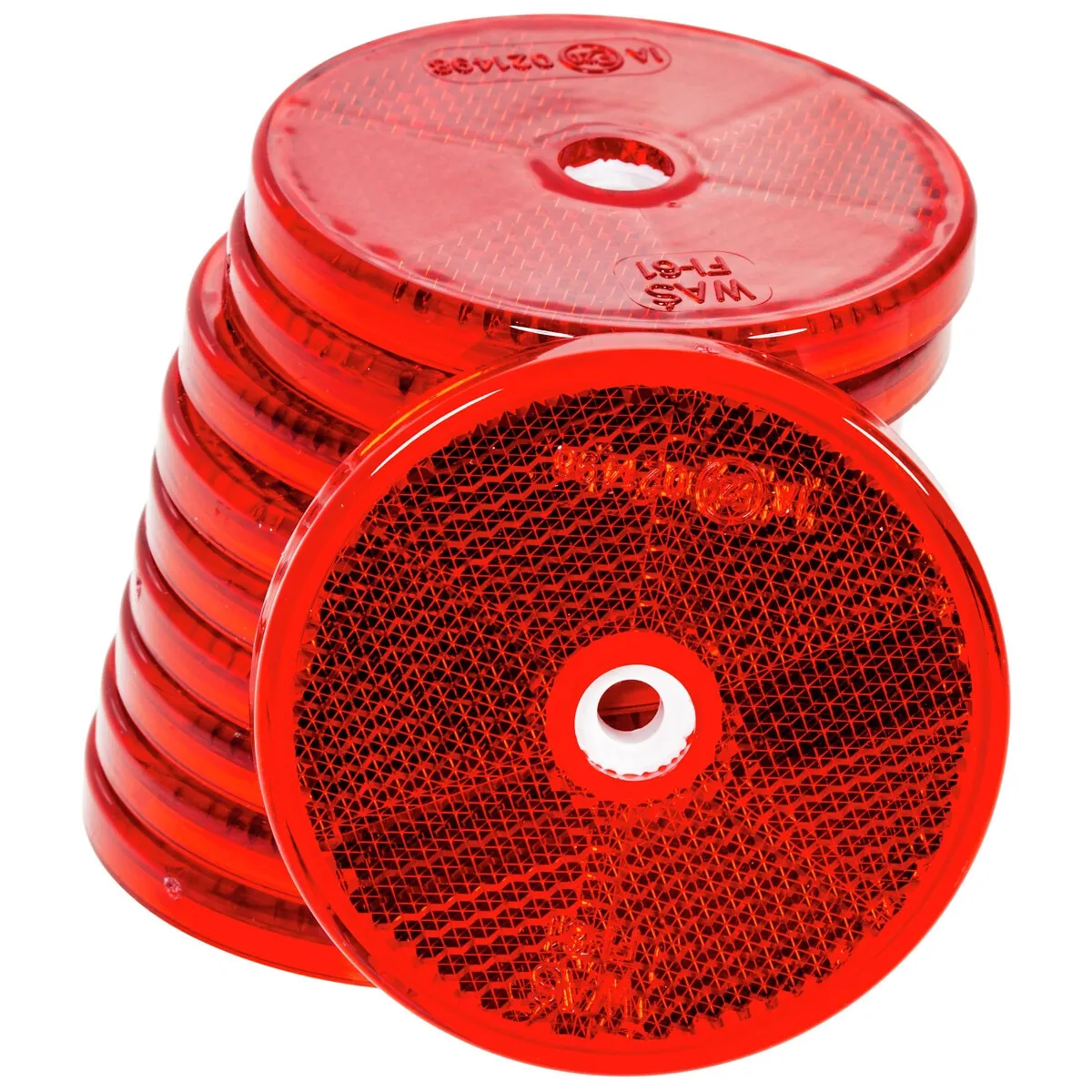 Reflex Röd Rund 61Mm Monteringshål 10St