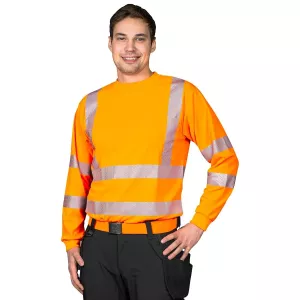 Skjorta 4Xl Theron Fl.Orange Långärmad Teknisk Kl3
