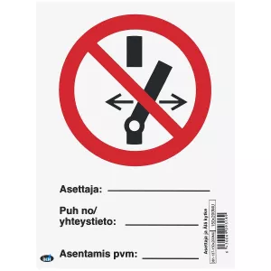 Skylt Asettaja Ja Älä Kytke 150X200 Plastik