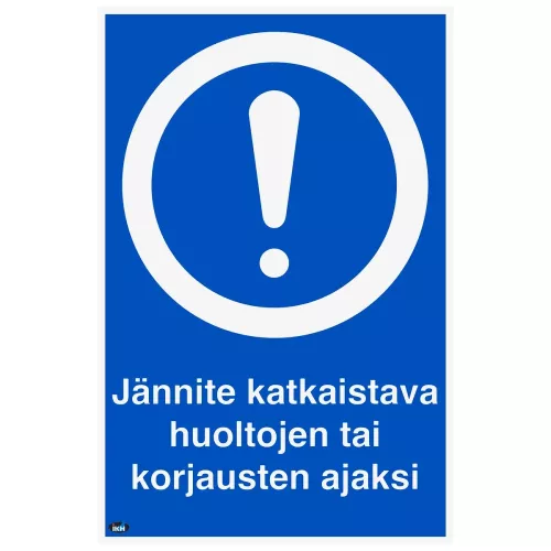 Skylt Jännite Katkaistava Huol/Kor 200X300 Plastik