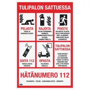 Skylt Tulipalon Sattuessa